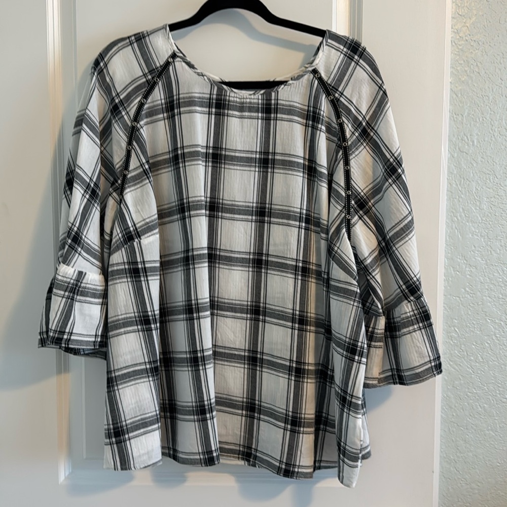 Black check blouse